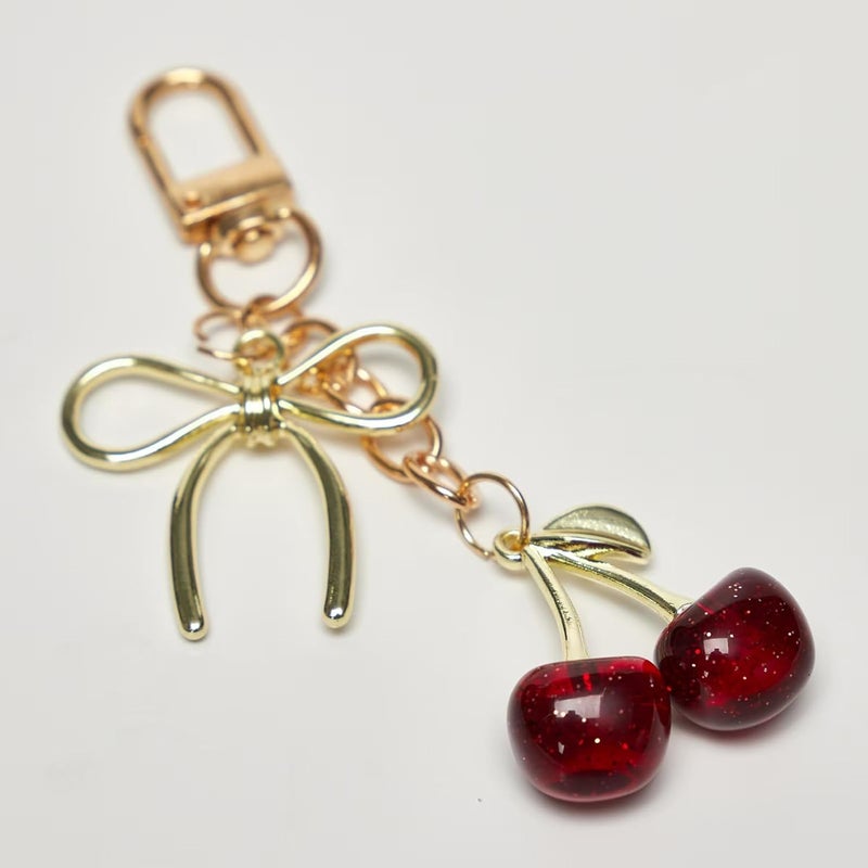 YDF Cherry Keychain Cute Bag Charm Women Leather Keyring Car Keys Gift Mother's Day Birthday Valentine's Purse Accessory - Image 5
